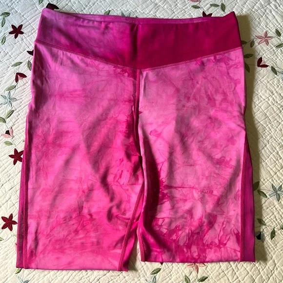 Zyia Light n Tight Fuchsia Pink Hendrix Mesh Tie Dye Crop Leggings Size 20 - Picture 3 of 6